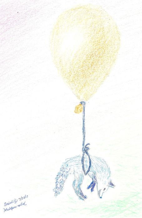 The Blue Fox Carried by a Balloon by Erich Heidewald